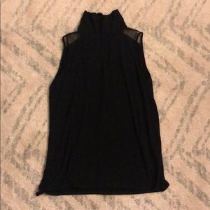 Women’s Mesh Shoulder Turtleneck Tank Top